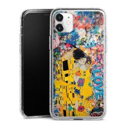 Silikon Glitter Case transparent-silber