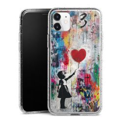 Silikon Glitter Case transparent-silber