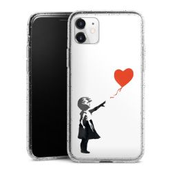 Silikon Glitter Case transparent-silber