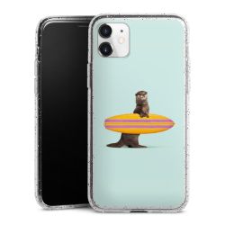 Silikon Glitter Case transparent-silber