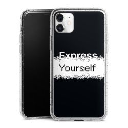 Silikon Glitter Case transparent-silber