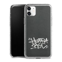 Silikon Glitter Case transparent-silber