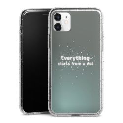 Silikon Glitter Case transparent-silber