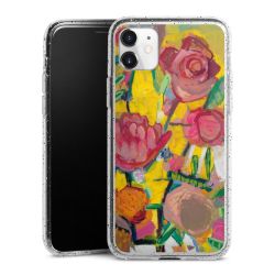 Silikon Glitter Case transparent-silber