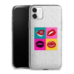 Silikon Glitter Case transparent-silber