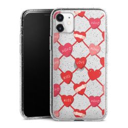 Silikon Glitter Case transparent-silber