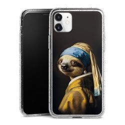 Silikon Glitter Case transparent-silber