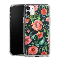 Silikon Glitter Case transparent-silber