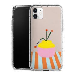 Silikon Glitter Case transparent-silber