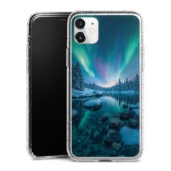 Silikon Glitter Case transparent-silber