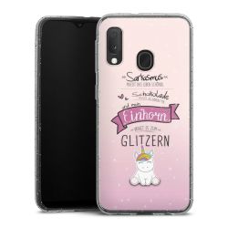 Silikon Glitter Case transparent-silber