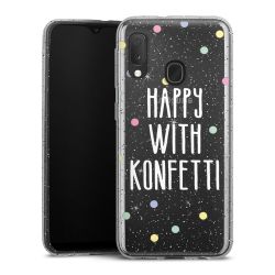 Silikon Glitter Case transparent-silber