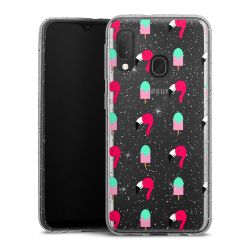 Silicone Glitter Case silver glitter