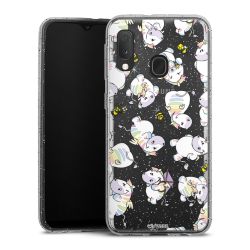 Silikon Glitter Case transparent-silber