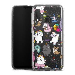 Silikon Glitter Case transparent-silber