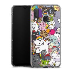 Silikon Glitter Case transparent-silber