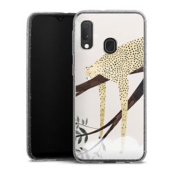 Silikon Glitter Case transparent-silber