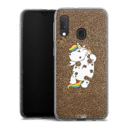 Silikon Glitter Case transparent-silber