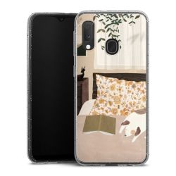 Silikon Glitter Case transparent-silber