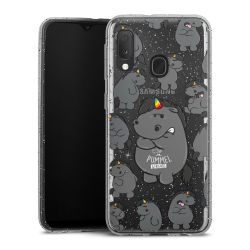 Silikon Glitter Case transparent-silber