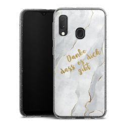 Silikon Glitter Case transparent-silber