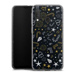 Silicone Glitter Case silver glitter