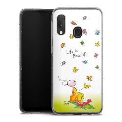 Silikon Glitter Case transparent-silber