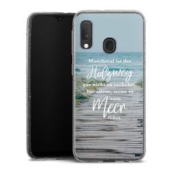 Silikon Glitter Case transparent-silber