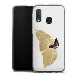 Silikon Glitter Case transparent-silber