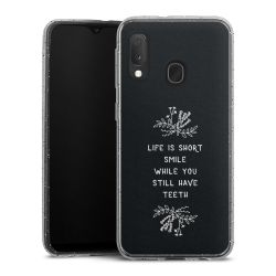 Silikon Glitter Case transparent-silber