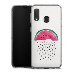 Silikon Glitter Case transparent-silber