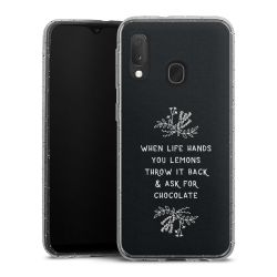 Silikon Glitter Case transparent-silber