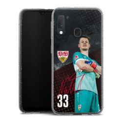 Silikon Glitter Case transparent-silber