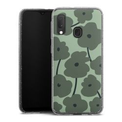 Silikon Glitter Case transparent-silber