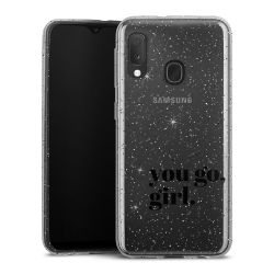 Silikon Glitter Case transparent-silber