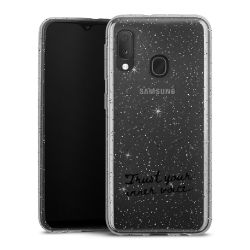 Silikon Glitter Case transparent-silber