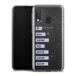 Silikon Glitter Case transparent-silber