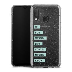 Silikon Glitter Case transparent-silber