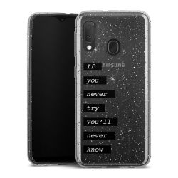 Silikon Glitter Case transparent-silber