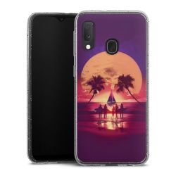 Silikon Glitter Case transparent-silber