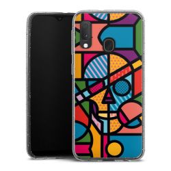 Silikon Glitter Case transparent-silber