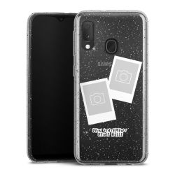 Silikon Glitter Case transparent-silber