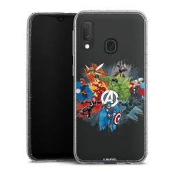 Silikon Glitter Case transparent-silber