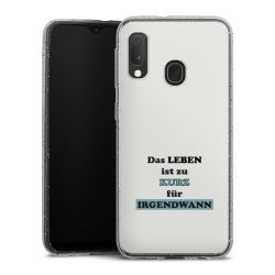 Silikon Glitter Case transparent-silber