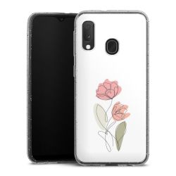 Silikon Glitter Case transparent-silber