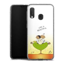 Silikon Glitter Case transparent-silber