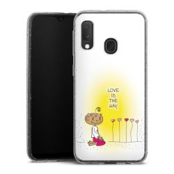 Silikon Glitter Case transparent-silber