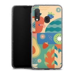 Silikon Glitter Case transparent-silber