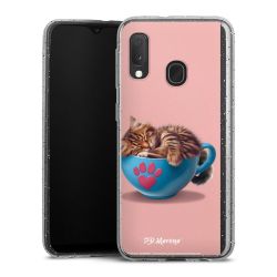 Silikon Glitter Case transparent-silber