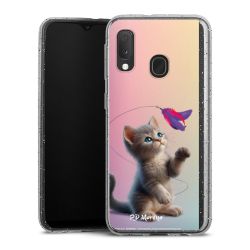 Silikon Glitter Case transparent-silber